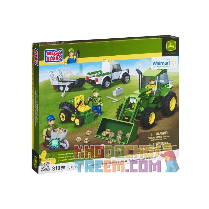 MEGA BLOKS 80807 non Lego PHI HÀNH ĐOÀN bộ đồ chơi xếp lắp ráp ghép mô hình City GROUNDSKEEPING CREW Thành Phố 310 khối