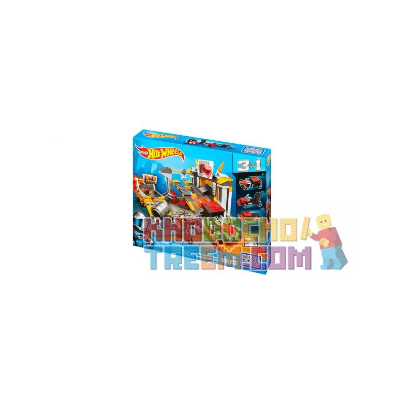 MEGA BLOKS CNF43 non Lego GREASE PIT GARAGE ™ bộ đồ chơi xếp lắp ráp ghép mô hình Mini Racing Pacemaker GREASE PIT GARAGE™ Đua Xe Mini 168 khối