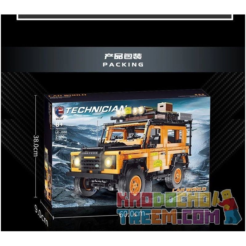SHENZHEN RAEL ENTERTAINMENT LE-J908 J908 LEJ908 non  LUJI GUARD. bộ đồ chơi xếp lắp ráp ghép mô hình  LANDROVER DEFENDER Kỹ Thuật Công Nghệ Cao Mô Hình Phương Tiện 2126 khối
