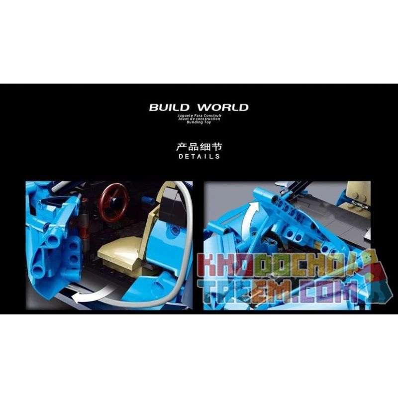 SHENZHEN RAEL ENTERTAINMENT 50028 non  BUGATTI CHIRON. bộ đồ chơi xếp lắp ráp ghép mô hình  Kỹ Thuật Công Nghệ Cao Mô Hình Phương Tiện 1233 khối