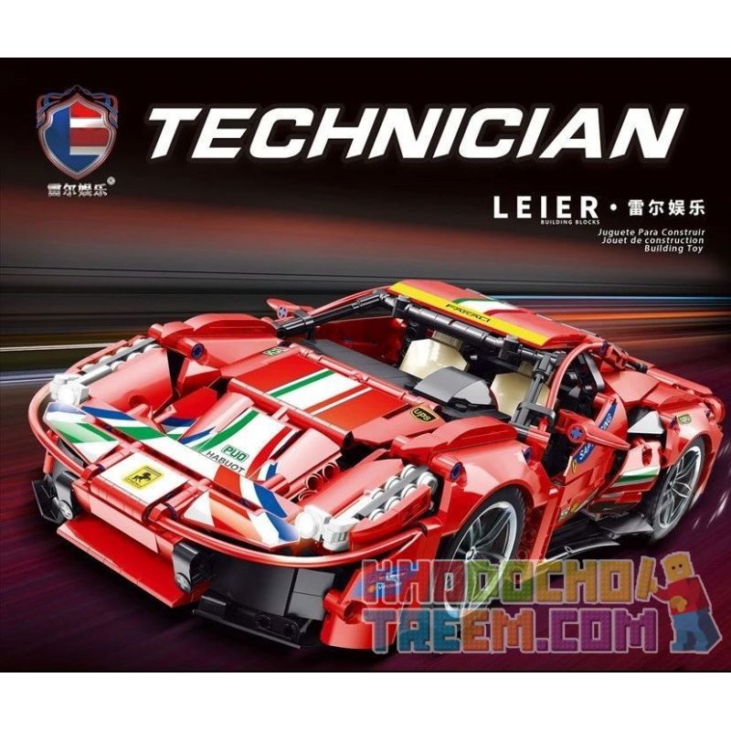 SHENZHEN RAEL ENTERTAINMENT 50026 non  XE THỂ THAO FERRARI 488 MÀU ĐỎ bộ đồ chơi xếp lắp ráp ghép mô hình  Kỹ Thuật Công Nghệ Cao Mô Hình Phương Tiện 1247 khối