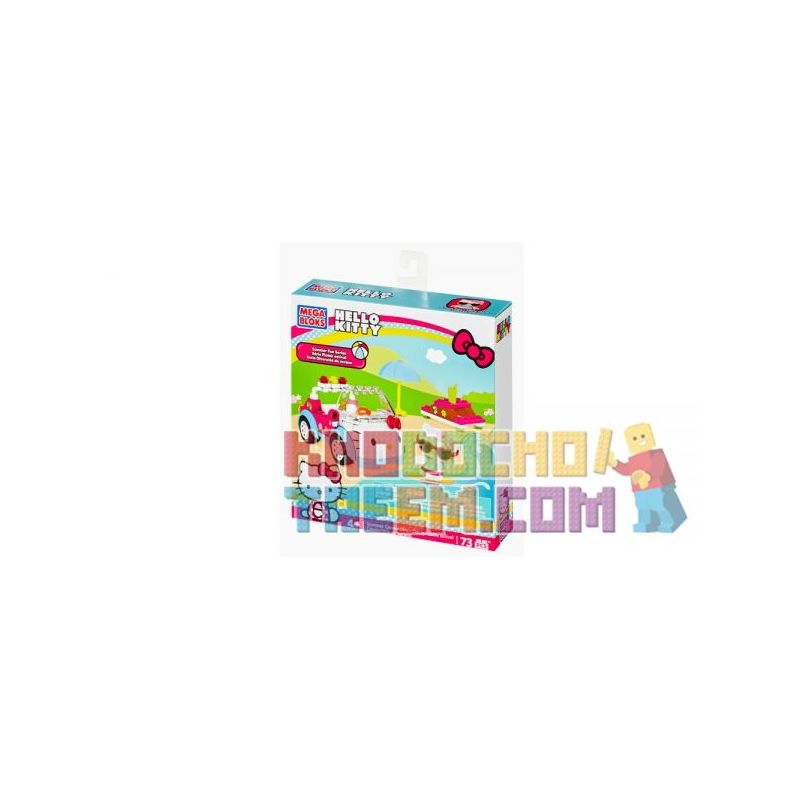 MEGA BLOKS CND58 non Lego MUI TRẦN MÙA HÈ bộ đồ chơi xếp lắp ráp ghép mô hình Hello Kitty SUMMER CONVERTIBLE 73 khối