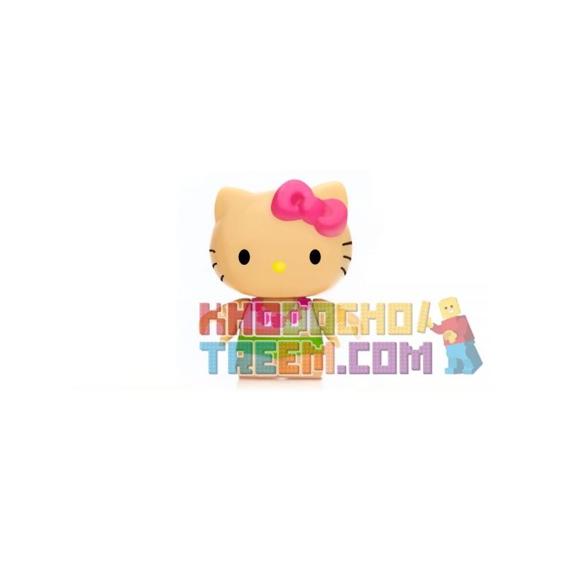 MEGA BLOKS CND52 non Lego PHONG CÁCH HAWAII bộ đồ chơi xếp lắp ráp ghép mô hình Hello Kitty HAWAII TIKI 17 khối