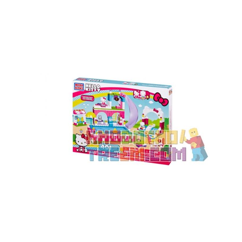 MEGA BLOKS 10957 non Lego CÔNG VIÊN NƯỚC bộ đồ chơi xếp lắp ráp ghép mô hình Hello Kitty SPLASH ‘N SWIM WATER PARK 401 khối