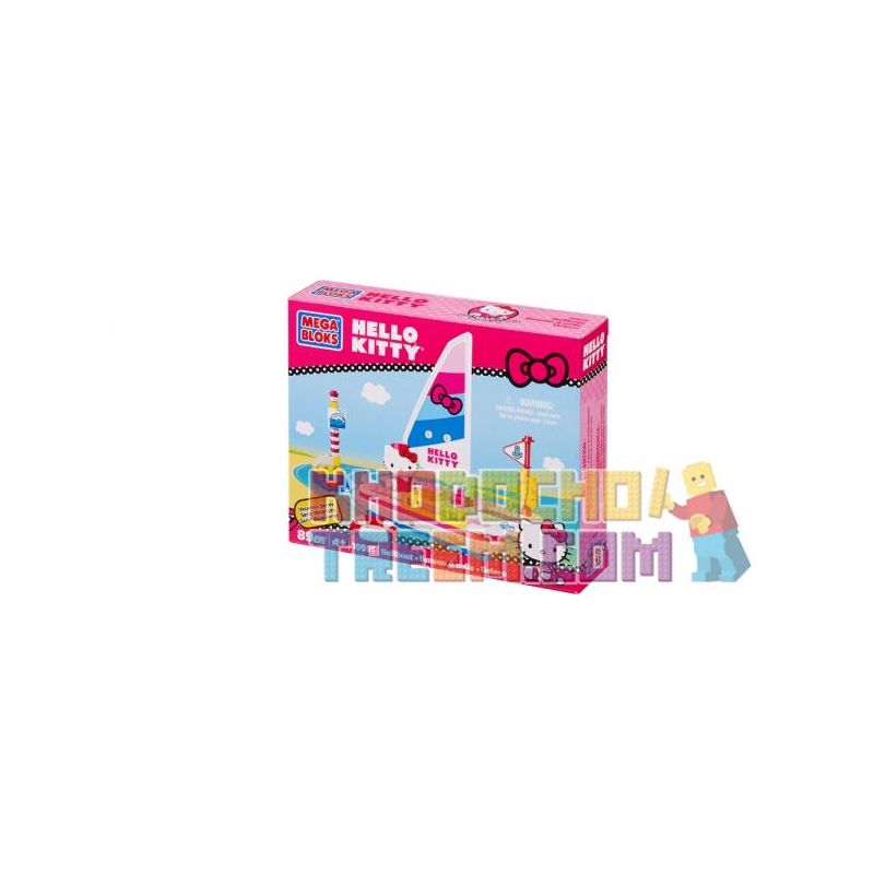 MEGA BLOKS 10955 non Lego THUYỀN BUỒM bộ đồ chơi xếp lắp ráp ghép mô hình Hello Kitty SAILBOAT 89 khối