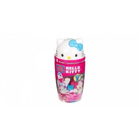 MEGA BLOKS 10952 non  THÙNG XÂY DỰNG MÀU XANH LAM bộ đồ chơi xếp lắp ráp ghép mô hình Hello Kitty BLUE BUILDING TUBE 66 khối