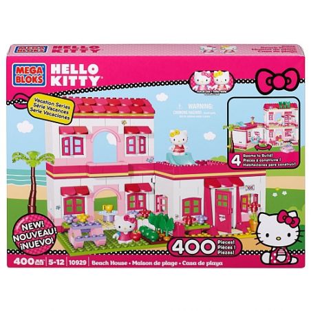 MEGA BLOKS 10929 non  NHÀ Ở BỜ BIỂN bộ đồ chơi xếp lắp ráp ghép mô hình Hello Kitty BEACH HOUSE 400 khối