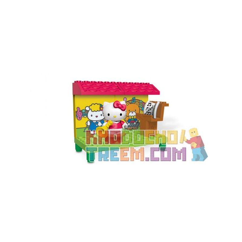 MEGA BLOKS 10925 non Lego LỚP HỌC ÂM NHẠC bộ đồ chơi xếp lắp ráp ghép mô hình Hello Kitty MUSIC CLASS 16 khối