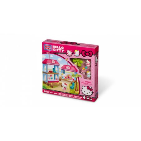 MEGA BLOKS 10918 non  MỘT NGÀY TRÊN LỐI ĐI BỘ LÁT VÁN bộ đồ chơi xếp lắp ráp ghép mô hình Hello Kitty DAY AT THE BOARDWALK 66 khối