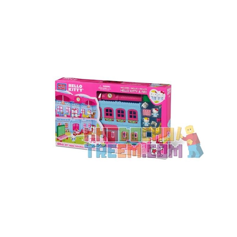 MEGA BLOKS 10893 non Lego TRƯỜNG HỌC bộ đồ chơi xếp lắp ráp ghép mô hình Hello Kitty SCHOOLHOUSE 80 khối