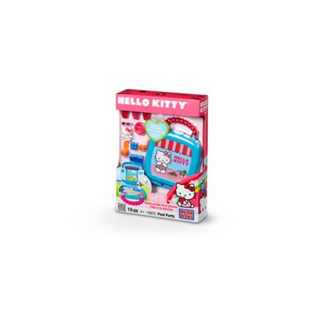 MEGA BLOKS 10875 non  TIỆC BỂ BƠI bộ đồ chơi xếp lắp ráp ghép mô hình Hello Kitty POOL PARTY 19 khối