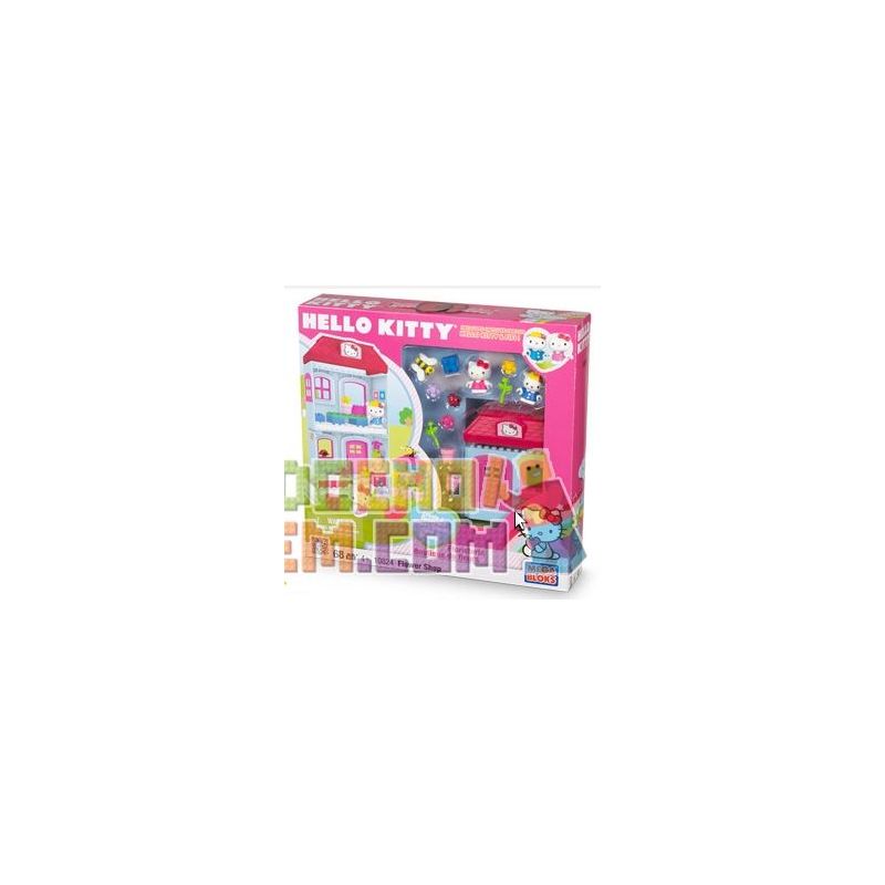 MEGA BLOKS 10824 non Lego CỬA HÀNG HOA bộ đồ chơi xếp lắp ráp ghép mô hình Hello Kitty FLOWER SHOP 68 khối