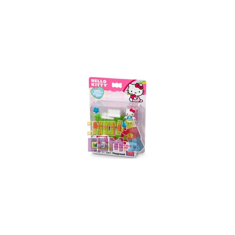 MEGA BLOKS 10817 non Lego SÂN CHƠI bộ đồ chơi xếp lắp ráp ghép mô hình Hello Kitty PLAYGROUND 10 khối