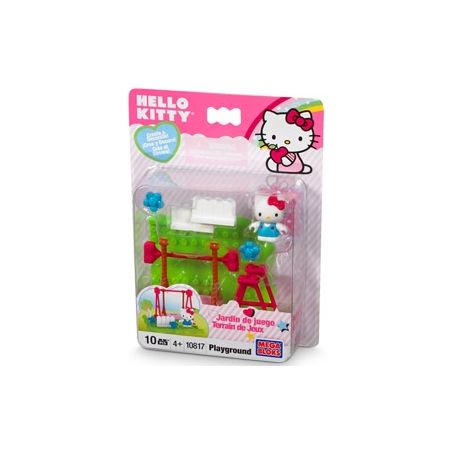 MEGA BLOKS 10817 non  SÂN CHƠI bộ đồ chơi xếp lắp ráp ghép mô hình Hello Kitty PLAYGROUND 10 khối