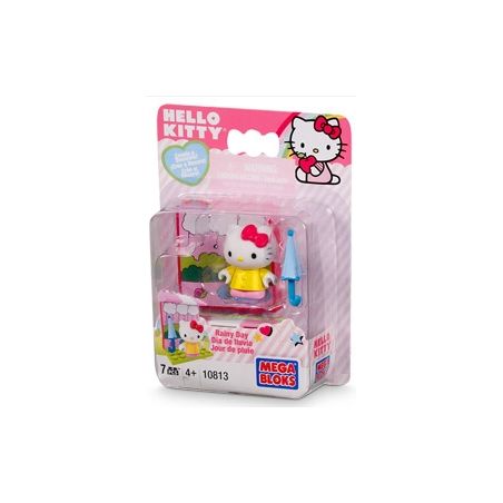MEGA BLOKS 10813 non  NGÀY MƯA bộ đồ chơi xếp lắp ráp ghép mô hình Hello Kitty RAINY DAY 7 khối