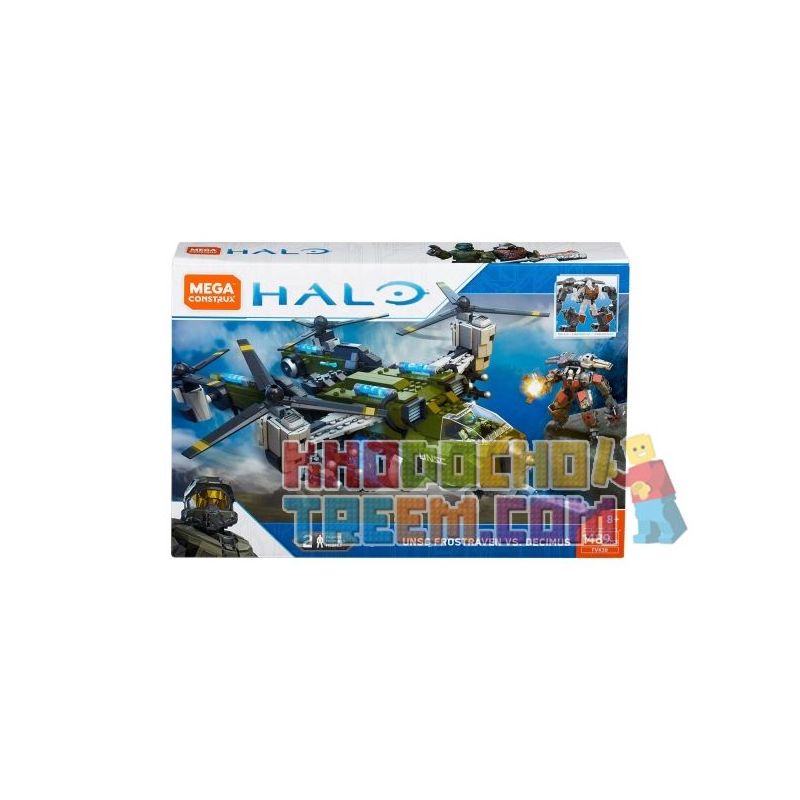 MEGA BLOKS FVK38 non Lego UNSC SO VỚI FROSTRAVEN X bộ đồ chơi xếp lắp ráp ghép mô hình Computer Games UNSC FROSTRAVEN VS. DECIMUS Trò Chơi 1489 khối