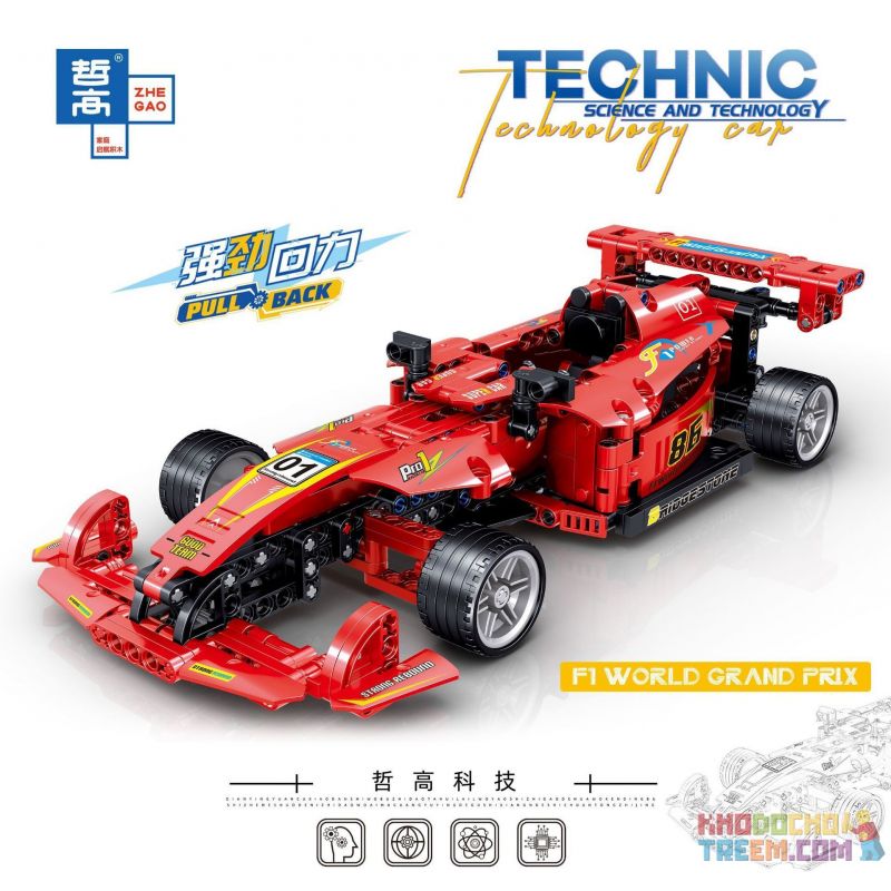 GOGO 67126 ZHEGAO QL0470 0470 non Lego XE ĐUA CÔNG THỨC MỘT tỷ lệ 1:18 bộ đồ chơi xếp lắp ráp ghép mô hình Technic F1 WORLD GRAND PRIX Kỹ Thuật Công Nghệ Cao Mô Hình Phương Tiện 458 khối