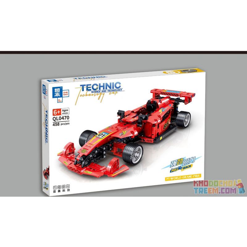 GOGO 67126 ZHEGAO QL0470 0470 non  XE ĐUA CÔNG THỨC MỘT tỷ lệ 1:18 bộ đồ chơi xếp lắp ráp ghép mô hình  F1 WORLD GRAND PRIX Kỹ Thuật Công Nghệ Cao Mô Hình Phương Tiện 458 khối