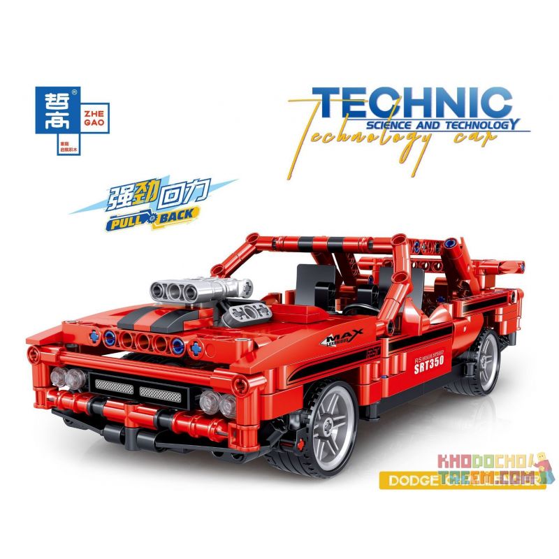 ZHEGAO QL0469 0469 non Lego DODGE SAU bộ đồ chơi xếp lắp ráp ghép mô hình Technic DODGE CHALLENGER Kỹ Thuật Công Nghệ Cao Mô Hình Phương Tiện 627 khối