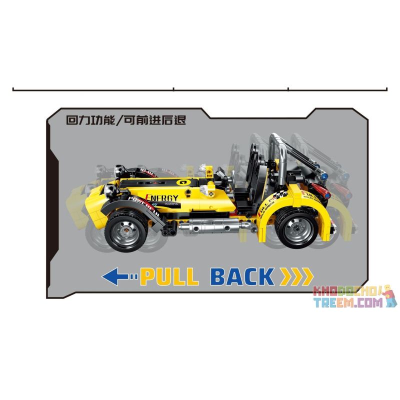 ZHEGAO QL0463 0463 non  CARTERHAM BẢY XE ĐÀO TẠO bộ đồ chơi xếp lắp ráp ghép mô hình  CAR NUMBER 7 Kỹ Thuật Công Nghệ Cao Mô Hình Phương Tiện 380 khối