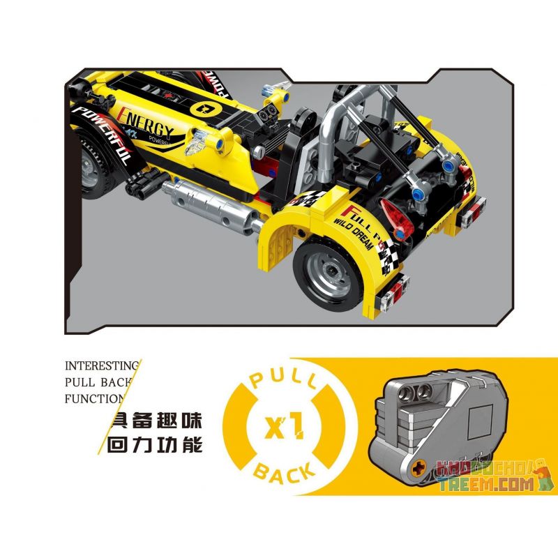 ZHEGAO QL0463 0463 non  CARTERHAM BẢY XE ĐÀO TẠO bộ đồ chơi xếp lắp ráp ghép mô hình  CAR NUMBER 7 Kỹ Thuật Công Nghệ Cao Mô Hình Phương Tiện 380 khối