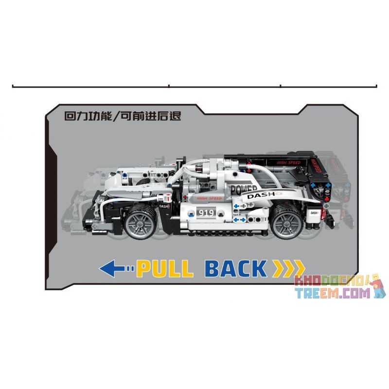 YIMU YM-105 non  PORSCHE 919 XE ĐUA bộ đồ chơi xếp lắp ráp ghép mô hình  919 RACING CAR Kỹ Thuật Công Nghệ Cao Mô Hình Phương Tiện 440 khối