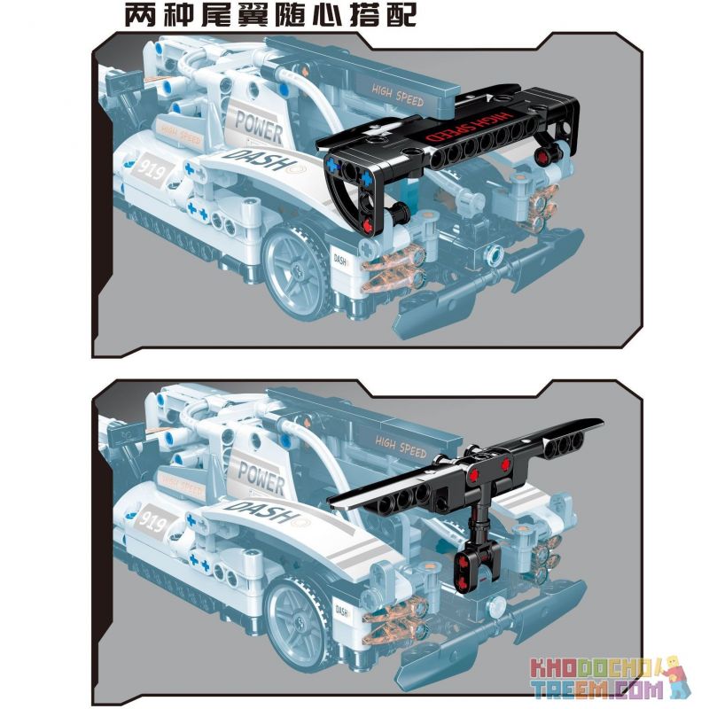 YIMU YM-105 non  PORSCHE 919 XE ĐUA bộ đồ chơi xếp lắp ráp ghép mô hình  919 RACING CAR Kỹ Thuật Công Nghệ Cao Mô Hình Phương Tiện 440 khối
