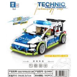 ZHEGAO QL0460 0460 non  XE CẢNH SÁT GOLF VOLKSWAGEN bộ đồ chơi xếp lắp ráp ghép mô hình  GOLF R POLICE CAR Kỹ Thuật Công Nghệ Cao Mô Hình Phương Tiện 542 khối