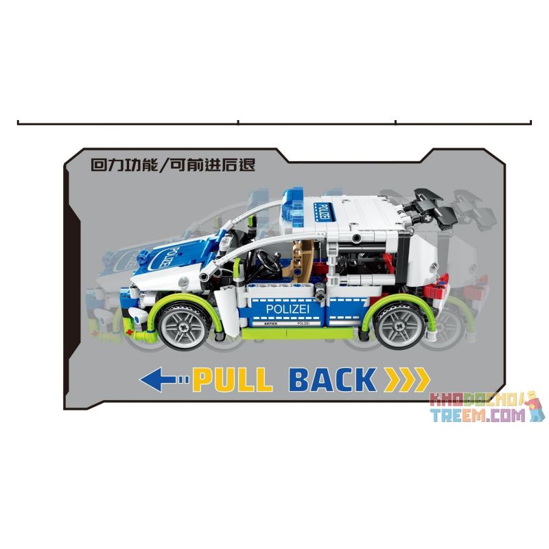 ZHEGAO QL0460 0460 non  XE CẢNH SÁT GOLF VOLKSWAGEN bộ đồ chơi xếp lắp ráp ghép mô hình  GOLF R POLICE CAR Kỹ Thuật Công Nghệ Cao Mô Hình Phương Tiện 542 khối