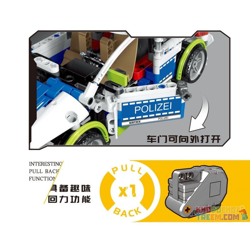 ZHEGAO QL0460 0460 non  XE CẢNH SÁT GOLF VOLKSWAGEN bộ đồ chơi xếp lắp ráp ghép mô hình  GOLF R POLICE CAR Kỹ Thuật Công Nghệ Cao Mô Hình Phương Tiện 542 khối