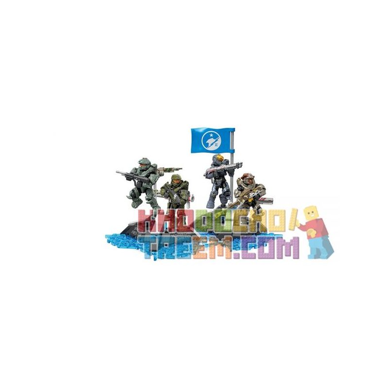 MEGA BLOKS DYH87 non Lego ĐỘI XANH bộ đồ chơi xếp lắp ráp ghép mô hình Computer Games BLUE TEAM Trò Chơi 146 khối