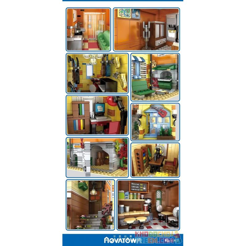 MouldKing 16008 Mould King 16008 non  QUÁN CÀ PHÊ bộ đồ chơi xếp lắp ráp ghép mô hình Modular Buildings COFFEE HOUSE Mô Hình Nhà Cửa 3103 khối