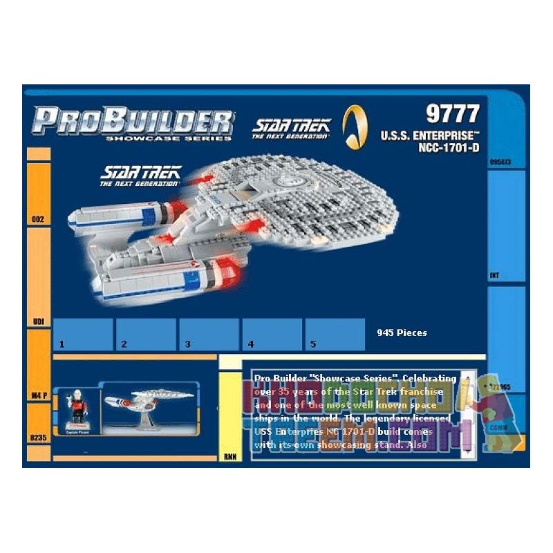 MEGA BLOKS 9777 non Lego SỐ DOANH NGHIỆP USS NCC-1701D bộ đồ chơi xếp lắp ráp ghép mô hình Movie & Game USS ENTERPRISE NCC-1701D Phim Và Trò Chơi 945 khối