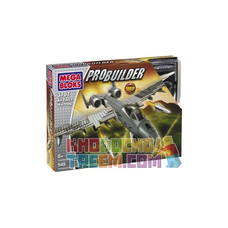 MEGA BLOKS 3707 9789 non Lego MÁY BAY TẤN CÔNG A-10 THUNDERBOLT II bộ đồ chơi xếp lắp ráp ghép mô hình Military Army AIR FORCE WARTHOG Quân Sự Bộ Đội 545 khối