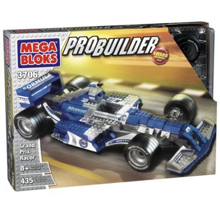 MEGA BLOKS 3706 non  ĐUA XE GRAND PRIX bộ đồ chơi xếp lắp ráp ghép mô hình Speed Champions Racing Cars GRAND PRIX RACER Đua Xe Công Thức 435 khối