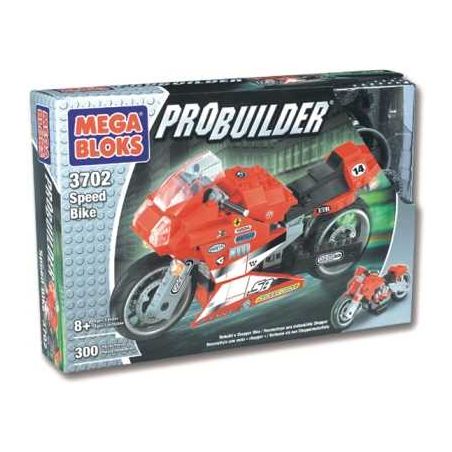 MEGA BLOKS 3702 non  MÔ TÔ ĐƯỜNG BỘ bộ đồ chơi xếp lắp ráp ghép mô hình Speed Champions Racing Cars SPEED BIKE Đua Xe Công Thức 300 khối