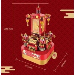 JAKI JK1368 1368 non  ĐÈN LỒNG ĐÈN LỒNG bộ đồ chơi xếp lắp ráp ghép mô hình DIY MUSIC BOX 397 khối