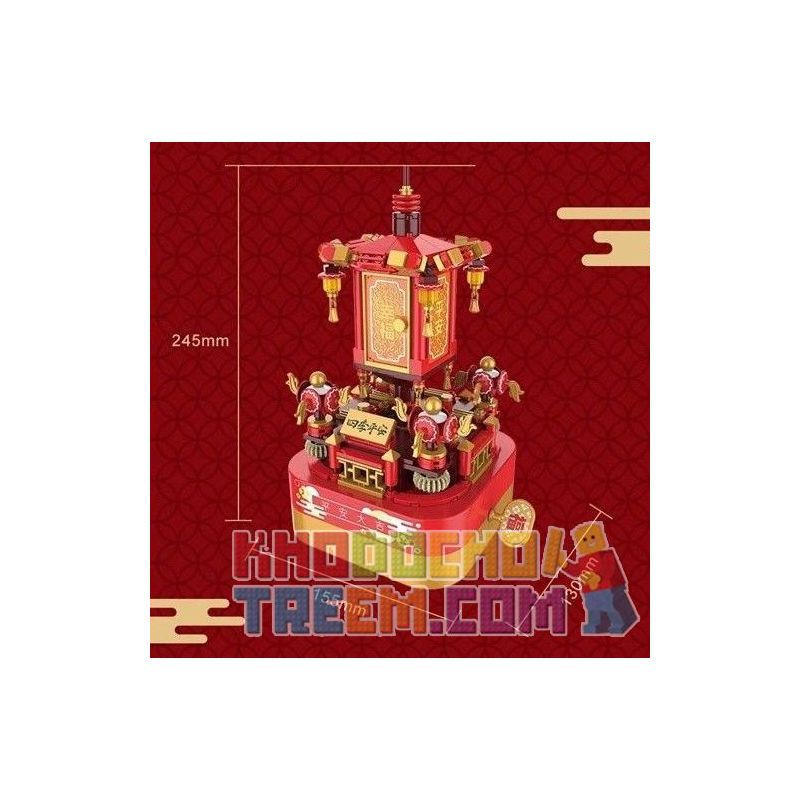 JAKI JK1368 1368 non  ĐÈN LỒNG ĐÈN LỒNG bộ đồ chơi xếp lắp ráp ghép mô hình DIY MUSIC BOX 397 khối