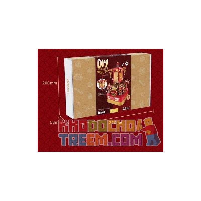 JAKI JK1368 1368 non  ĐÈN LỒNG ĐÈN LỒNG bộ đồ chơi xếp lắp ráp ghép mô hình DIY MUSIC BOX 397 khối