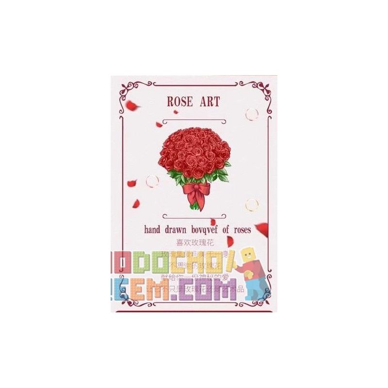 QIZHILE 90015 non  LỜI HỨA TRONG MƠ bộ đồ chơi xếp lắp ráp ghép mô hình Creator ROSE ART Sáng Tạo 474 khối