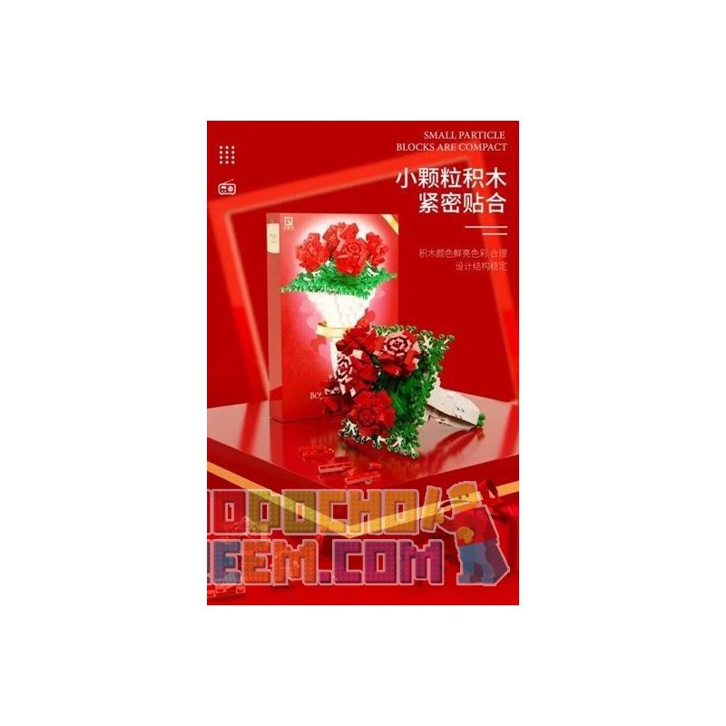 QIZHILE 90015 non  LỜI HỨA TRONG MƠ bộ đồ chơi xếp lắp ráp ghép mô hình Creator ROSE ART Sáng Tạo 474 khối