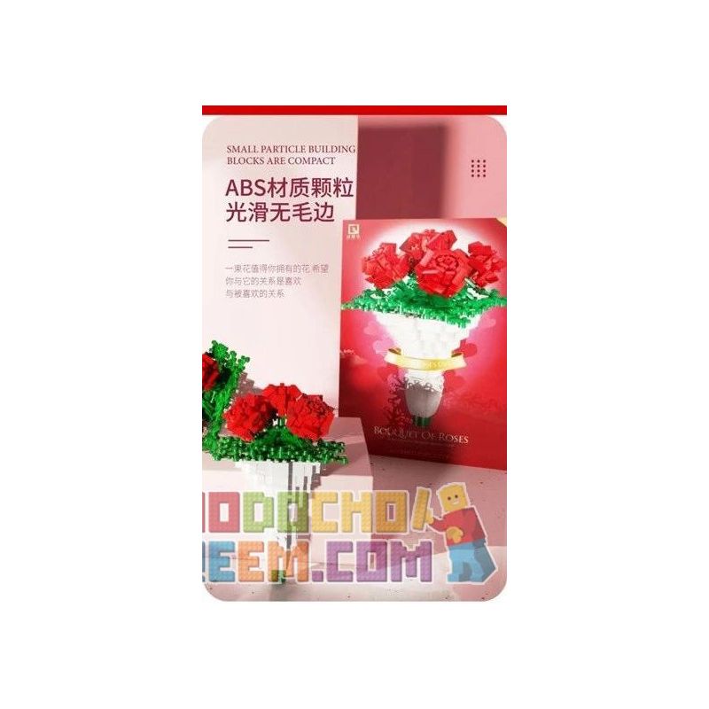 QIZHILE 90015 non  LỜI HỨA TRONG MƠ bộ đồ chơi xếp lắp ráp ghép mô hình Creator ROSE ART Sáng Tạo 474 khối