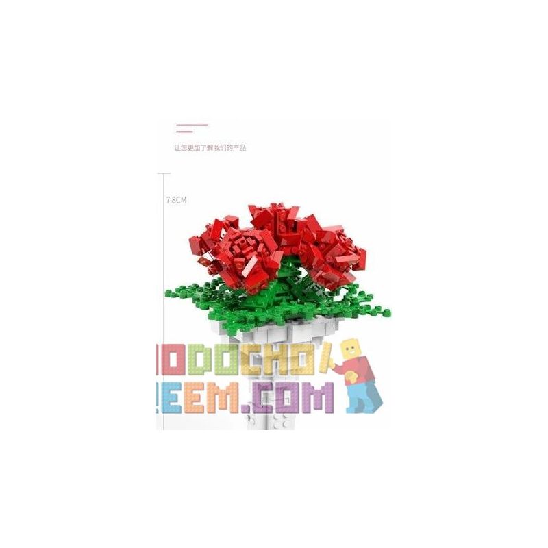 QIZHILE 90015 non  LỜI HỨA TRONG MƠ bộ đồ chơi xếp lắp ráp ghép mô hình Creator ROSE ART Sáng Tạo 474 khối