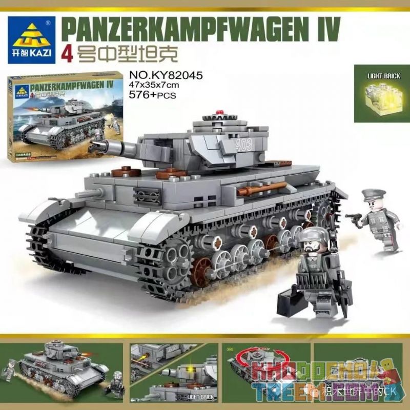 Kazi KY82045 82045 non Lego XE TĂNG HẠNG TRUNG SỐ 4 bộ đồ chơi xếp lắp ráp ghép mô hình Military Army PANZERKAMPFWAGEN IV Quân Sự Bộ Đội 576 khối