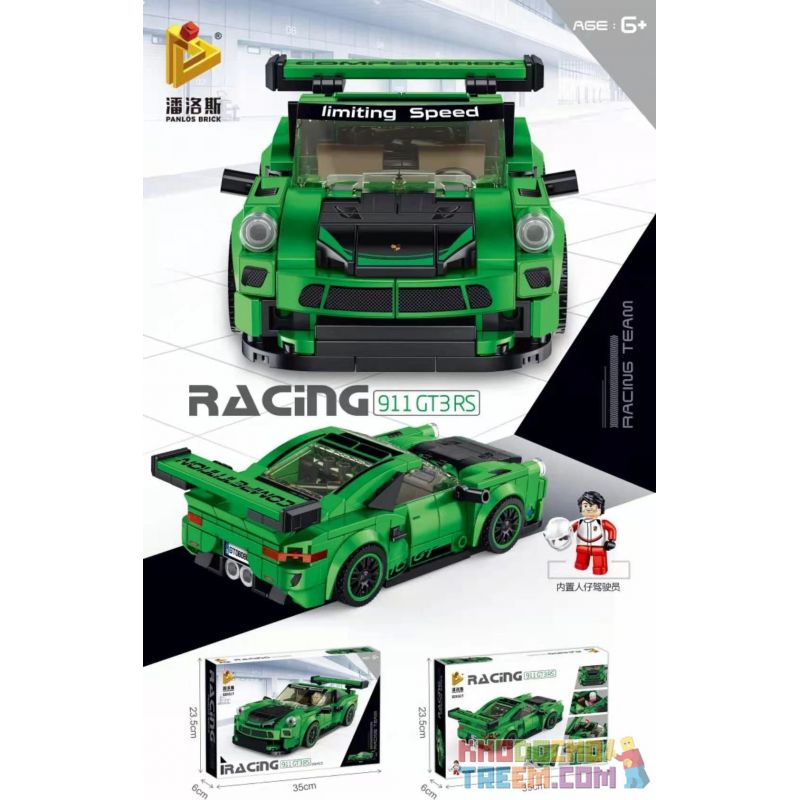 PanlosBrick 666027 Panlos Brick 666027 non Lego PORSCHE 911 GT3 bộ đồ chơi xếp lắp ráp ghép mô hình Speed Champions Racing Cars Đua Xe Công Thức 358 khối