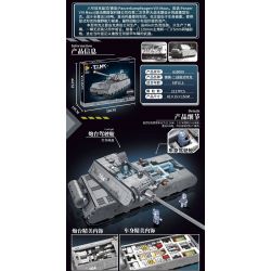 PanlosBrick 628009 Panlos Brick 628009 non  XE TĂNG CHUỘT SỐ 8 CỦA ĐỨC TRONG THẾ CHIẾN II bộ đồ chơi xếp lắp ráp ghép mô hình Military Army WORLD WAR II GERMAN PANZER VIII MAUS Quân Sự Bộ Đội 2127 khối