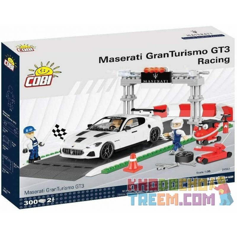 COBI 24567 non Lego CUỘC ĐUA MASERATI GRANTURISMO GT3 bộ đồ chơi xếp lắp ráp ghép mô hình Speed Champions Racing Cars MASERATI GRANTURISMO GT3 RACING Đua Xe Công Thức 300 khối