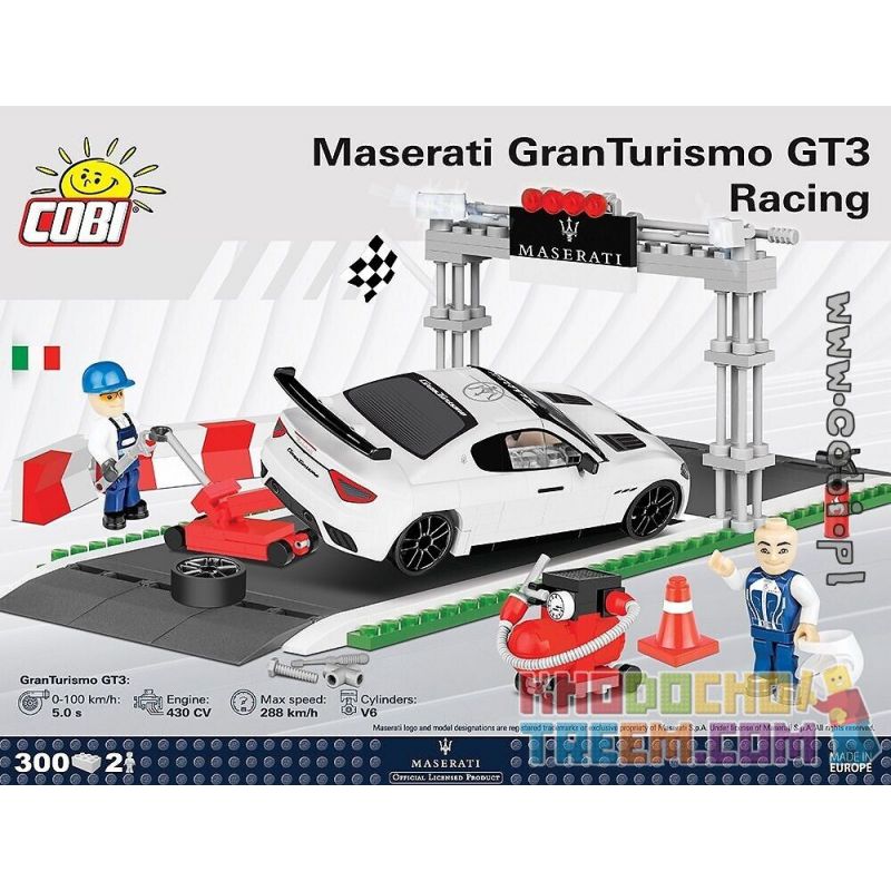 COBI 24567 non  CUỘC ĐUA MASERATI GRANTURISMO GT3 bộ đồ chơi xếp lắp ráp ghép mô hình Speed Champions Racing Cars MASERATI GRANTURISMO GT3 RACING Đua Xe Công Thức 300 khối