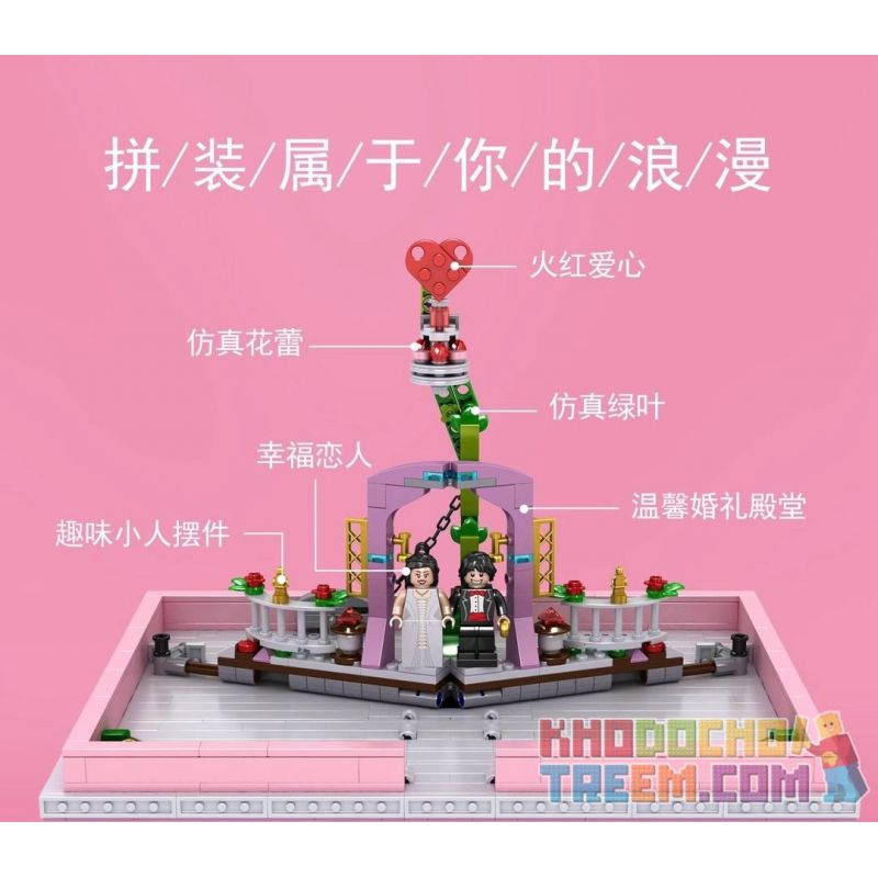 MouldKing 10022 Mould King 10022 non  CUỐN SÁCH TỎ TÌNH LÃNG MẠN CÂU CHUYỆN YÊU bộ đồ chơi xếp lắp ráp ghép mô hình A ROMANTIC LOVE STORY 889 khối