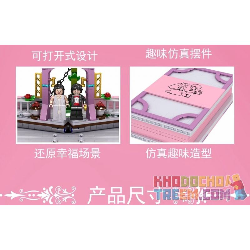 MouldKing 10022 Mould King 10022 non  CUỐN SÁCH TỎ TÌNH LÃNG MẠN CÂU CHUYỆN YÊU bộ đồ chơi xếp lắp ráp ghép mô hình A ROMANTIC LOVE STORY 889 khối